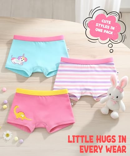 Image of KYDA KIDS Girls Premium Lycra Cotton Printed Panties Soft Waistband Regular Fit Trunks Breathable Daily Innerwear Multicolor Ages 2 to 14 Yr | Pack of 3