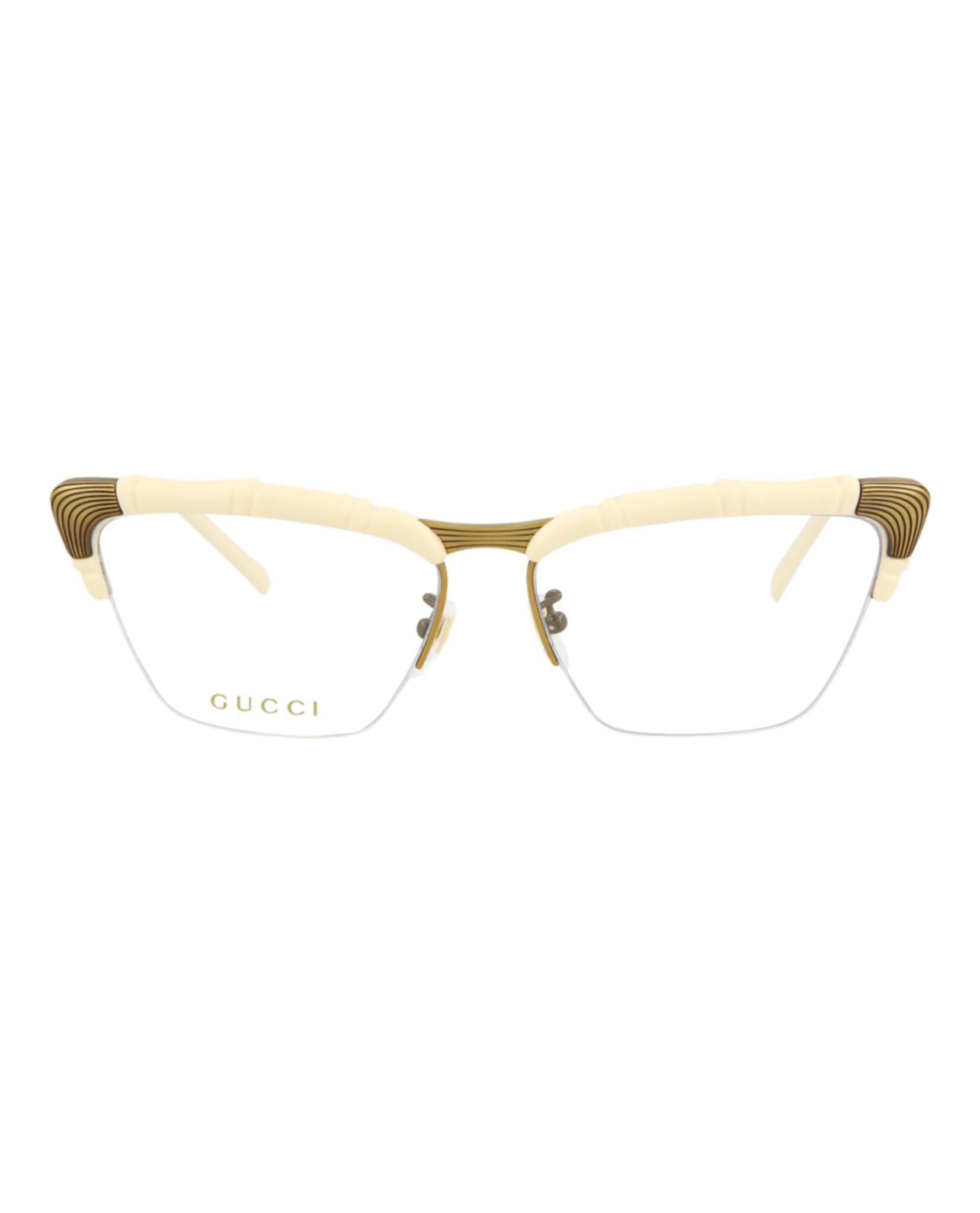 Gucci Cat Eye Optical Frames White White Transparent Luxury Eyewear Made In Japan Injection Frame Designer Fashion for Everyday Luxury