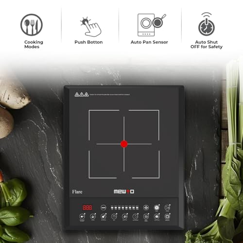 Image of Flare From The House of Link 1600W Induction Cooktop | 7 Cooking Modes with Push Button & Digital Display | Auto Pan Sensor | Auto Shut off for Safety | 1 Year Warranty