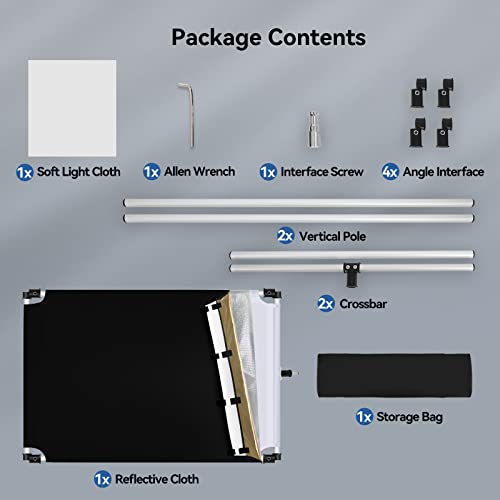 Takerers 35" X 47"/90 X 120Cm Light Reflector 5-In-1 Portable Collapsible Diffuser For Photo Video Studio Shooting - Translucent,Silver, Gold, White And Black #TOP6