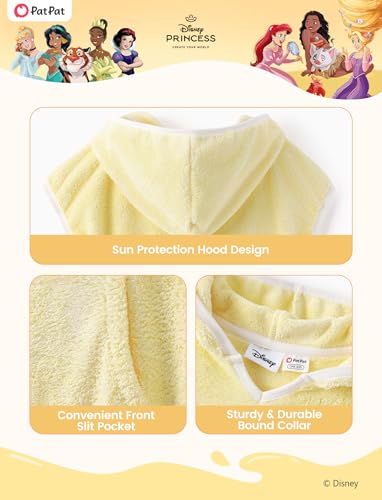 Image of Disney Marvel Princess Frozen Stitch Elsa Girls Hooded Swim Cover Up for Swimsuit Bathing Suit Swimwear Pocket 4-7 Years