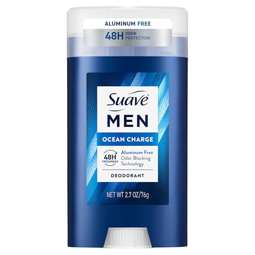 Suave Men Ocean Charge Antiperspirant Deodorant Stick, Aluminum Free, for 48hr odor & wetness...