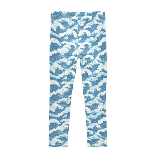 Girls Leggings Sea Waves Spray Toddler Girls Clothes Toddler Comfortable Bottoms Girl Leggings 3T-10Y2