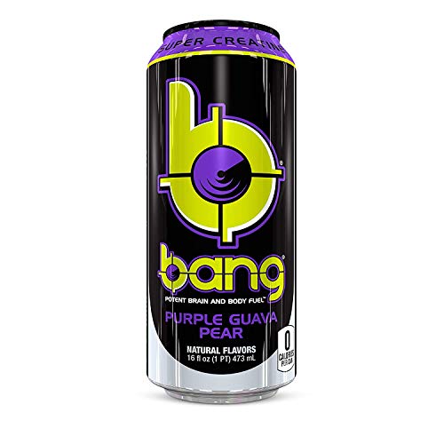 Bang Energy Purple Guava Pear, Sugar-Free Energy Drink, 16-Ounce (Pack of 12)
