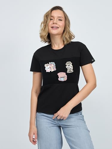 Women's Cotton T-Shirts with Stickers Medium