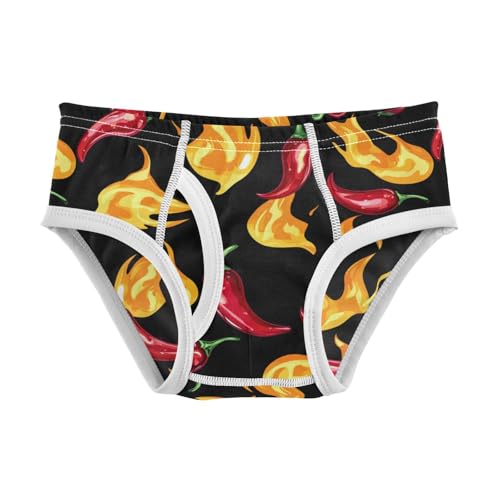Wusikd Flames Chili Boys' Underwear Cotton Peppers Boys Briefs Soft Toddler Underwear 2T