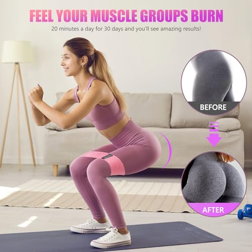 Resistance Bands for Working Out, Exercise Workout Bands for Women & Men, 3 Levels Elastic Stretch Bands for Exercise with Carry Bag for Physical Therapy, Home Fitness, Strength Training, Yoga - Image 4