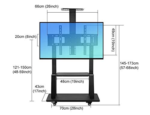 Soporte móvil para TV 32-75 pulgadas altura ajustable negro miniatura 6