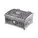 Feyarl Vintage Tiny Trinket Box Mini Treasure Chest Jewelry Box with Floral Engraved