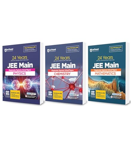 Image of Arihant 24 Years JEE Main Physics, Chemistry and Maths Chapterwise Topicwise PYQ with 3500+ MCQ, Verified Answer by NTA, Solution with Key Idea, ... Level Sorting of PYQ | For exam 2025-26