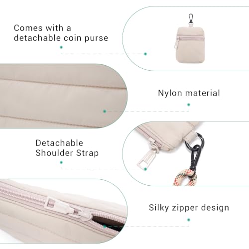 Image of ACUARIO Crossbody Bags for Women - Puffy Tote Bag Purse for Work, Travel, Shoulder Handbag with Small Wallet