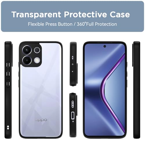 Image of Pikkme Back Cover Compatible with Oppo K13 5G Shockproof Sleek Hybrid Armor Bumper Case(Black)
