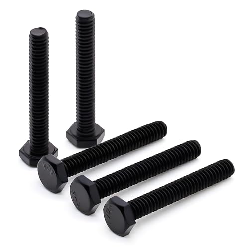 Image of Glvaner 1 /4-20 x 1-1 /2 inch Stainless Steel Hex Head Screws Bolts, Black Coated, 304 Stainless Steel 18-8, Hexagon Head Bolts, Full Thread, 20 pcs