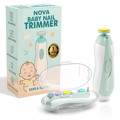 RARECARE Baby Nail Trimmer | New Born Essentials | Baby Nail Cutter New Born 0-12 Months with 6 Filer Heads Adjustment |1 Year Warranty |, Pink, White