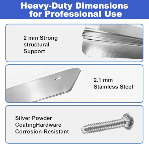 Image of 24 Inch Stainless Steel Mudflap Weights, Heavy Duty Mud Flap Weights for Semi Trucks, Universal Pair Mudflap Weight Kit with Backing Plate Mirrored and Install Screws, 4 Piece Set, 24 inch x 4 inch