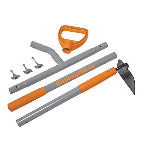 ERGIE SYSTEMS ERG-GHOE625 ErgieShovel 12-Gauge, 54 Steel Shaft, 6.25-Inch Shank Pattern Blade Garden Hoe, Gray/Orange