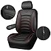 CAR PASS 3D Foam PU Leather Car Seat Covers, Universal Seat Covers Front 2 for Trucks SUV Sedan Automotive Seat Covers Armrest Airbag Compatible Waterproof Comfortable Faux Nappa Leather Black Red