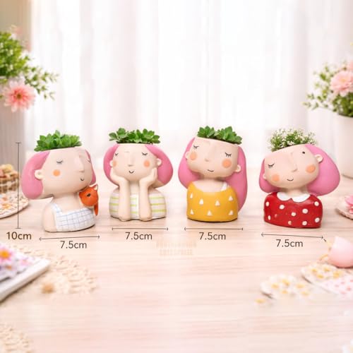 Image of Poly Resin Pot, Yellow, 4 Pieces, 8.5 Cm X 4 Centimeters