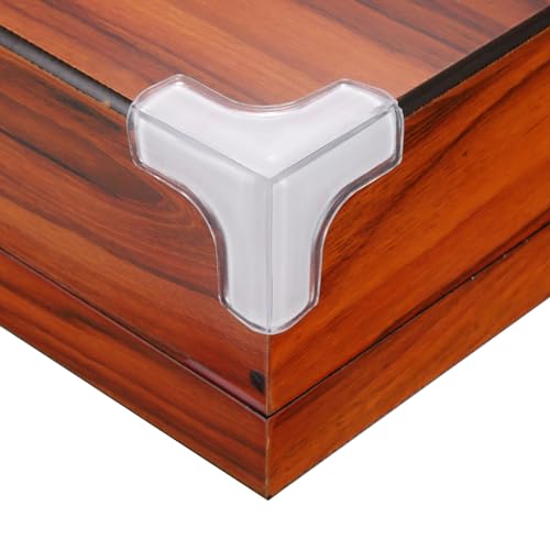 Image of uxcell Corner Protectors, 4Pcs 44x44x44mm - Proof Corners and Edges Protectors Guards, T-Shape Table Corner Bumpers to Cover Furniture Corner (Transparent)