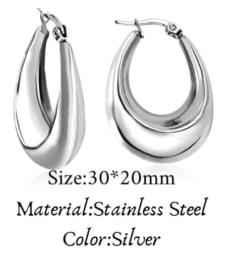 Chunky Oval/Round Smooth/Helix/Twist 18K Gold/Silver Hoops Earrings3