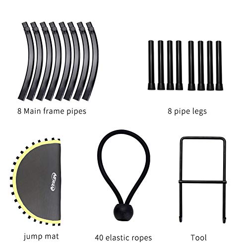 Newan 48" Silent Trampoline, Fitness Trampoline Bungee Rebounder Jumping Cardio Trainer Workout for Adults - Max Limit 330 lbs