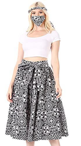 Sakkas African Dutch Ankara Wax Print Full Circle Skirt