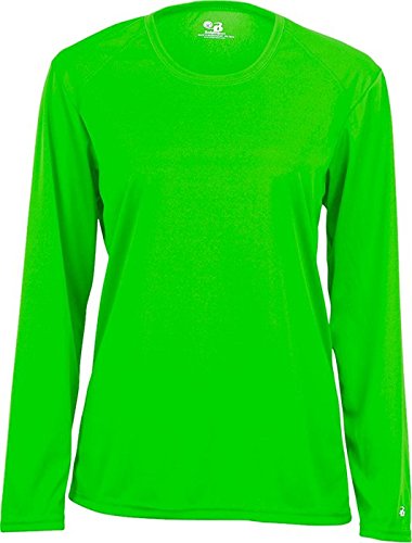 Badger Sports B-Core Ladies' L/S Tee Lime Medium