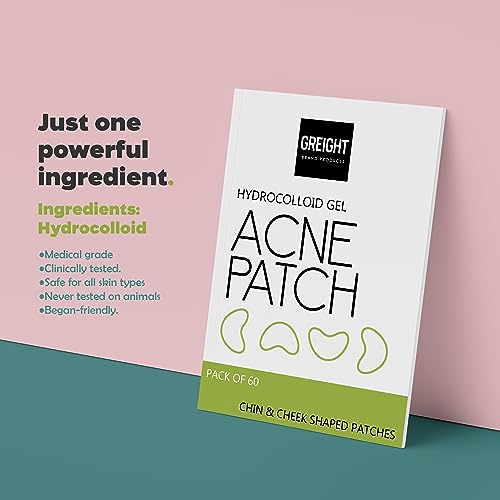 GREIGHT BRAND PRODUCTS Adesivos de espinhas para o rosto - (60 unidades) adesivos de acne hidrocolói