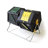 Miracle-Gro DFDC210 Dual 105 Liter 28 Gallon Bin Spinning Tumbling Aeration Garden Waste Soil Composter with 3 Piece Hand Tool Kit, Black
