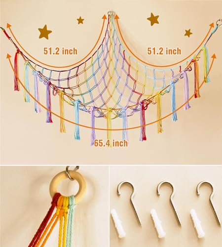 image for mirolam Stuffed Animal Hammock Corner Storage Net Cute Preppy Trendy S