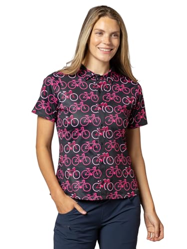 Terry Snap Shirt Cycling Jersey Women Button Up UPF 50+