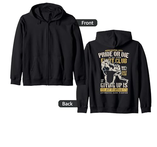 MMA Clothes Mixed Martial Arts Merchandise Distressed MMA Zip Hoodie
