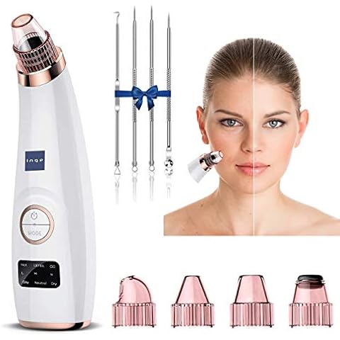 Inge Blackhead Remover | Blackhead Extractor | Pore Cleaner | Blackhead Suction Remover | Spot Sucker Machine | Black Head Remover | Face Vacuum | Pore Extractor - Includes Acne Removal Tools Cover