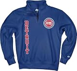 Blue 84 Detroit Pistons NBA Officially Licensed Quarter Zip Sweatshirt Slam Dunk Team Color, Small