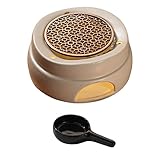 Calentador de Tetera de cerámica esmaltada con portavelas y Calentador de Estufa de candelita/teteras de Porcelana/Metal, Tazas A de Bronce con salvamanteles (Color : Red Bronze Trivet a)