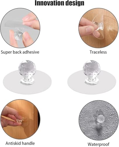 Image of Self Adhesive Heavy Duty Wall Hooks for Hanging Transparent Stainless Steel Waterproof Hooks for Kitchen, Bathroom, Home & Office (Diamond Shape Wall Hook)