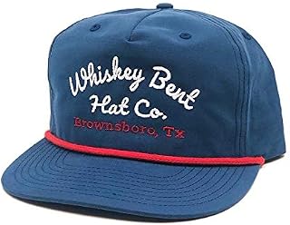 WHISKEY BENT HAT CO. - The Frio Snapback Rope Hat - Vintage Baseball Cap, Dri Fit Outdoor Cap, Adjustable Trucker for Golf & Boating, UPF 50+ Sun Protection, Water Resistant, One Size Fits All, Blue