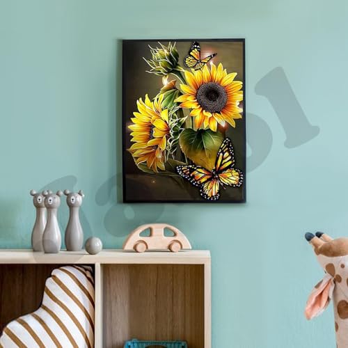 Image of Jasol Diamond Painting Kit, 40x30 Cms, Full Drill, 5D Crystals, Home Wall Decor Gift Set (Flower Yellow M45604)