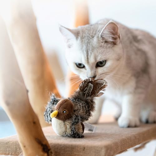 Jouet couineur pour chat avec son et oiseau à mâcher pour exercice - 4