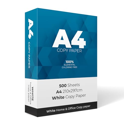 A4 Printer Paper - 500 Sheets - Smooth Jam-Free Bleed-Resistant - Works with Inkjet Laser Printers & Copiers - Ideal for Home Office School & Everyday Printing (1 Ream) Packaging May Vary