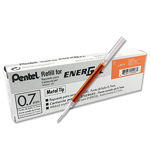 Recharges Pentel LR7-F orange pour éviter les bavures sur vos stylos Energel