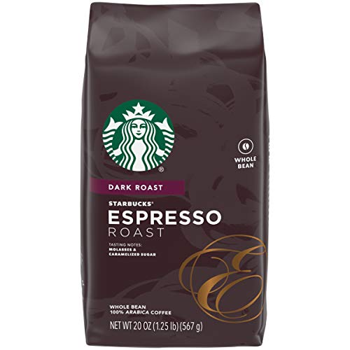 Starbucks Dark Roast Whole Bean Coffee  Espresso Roast  100% Arabica  6 bags (20 oz. each)