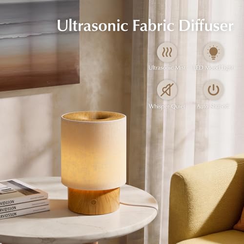 ARVIDSSON Essential Oil Diffuser with Fabric Cover, 100ml Aromatherapy Diffuser for Home, Ultrasonic Diffuser with Night Lamp and Auto Shut-Off, Scent Oil Diffusers for Bedroom - Image 6