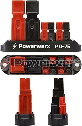 Miniatura 2 de Powerwerx Bloque de distribución de 4 posiciones de entrada PD-75 75A para conectores Powerpole 153045A