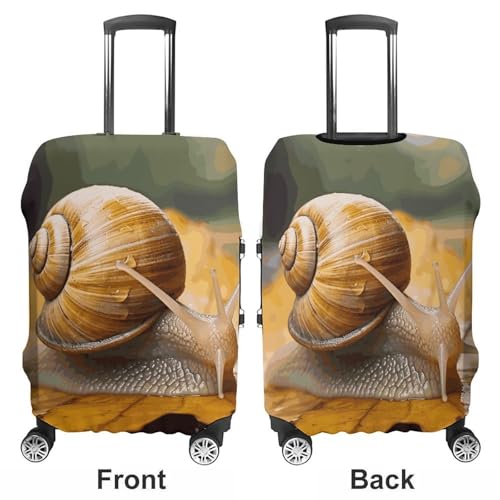 Carry on Luggage Cover Snail in Leaves Suitcase Covers for Luggages Tsa Approved Travel Luggage Sleeve Protector Elastic Suitcase Protector Anti-Scratch Washable Fits 19-30 Inch Case -S3