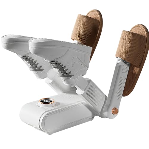 Dhqkqg Asciuga Scarpe Elettrico,4 Braccia Asciuga Stivali Pieghevole,Asciuga Scarpe da Calcio,Dryer Elettrico per Scarpe con Timer Intelligente sterilizzazione UV,per Scarpe,Guanti,Scarponi da Sci
