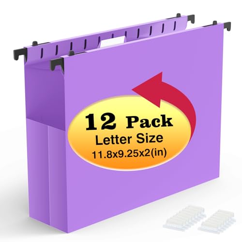 Dossier suspendu violet Shutex pour organiser le bureau à la maison et trier les papiers