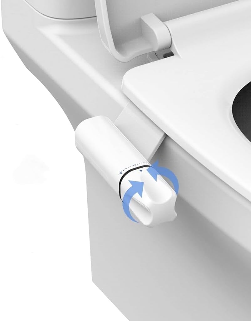 Slim Toilet Seat Attachment Non Electric Butt Sprayer Nozzle Bidet Adjustable Water Pressure