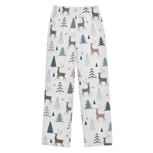 Boys' Pants Deer Christmas Tree Long Bottoms Jogger Pants Elastic Waist Trousers with Pockets S-XL