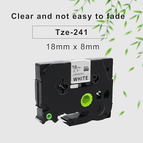 TZe-241 Black on White Pack of 4 18mm x 8m Compatible with Brother Equipment Tape for Brother PT-D400, PT-D450, PT-550 - Image 2